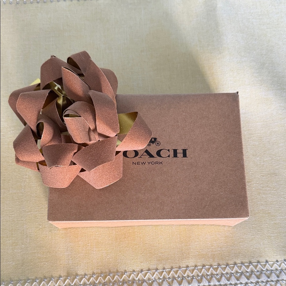 Coach Tan Box with Decorative Bow